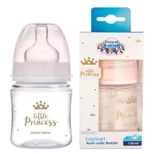 CANPOL BABIES anti-colic bottle with wide neck 120ml PP EasyStart ROYAL BABY