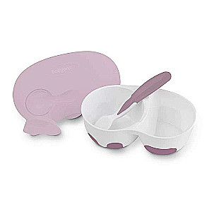BABYONO plate with spoon 6m+, pink