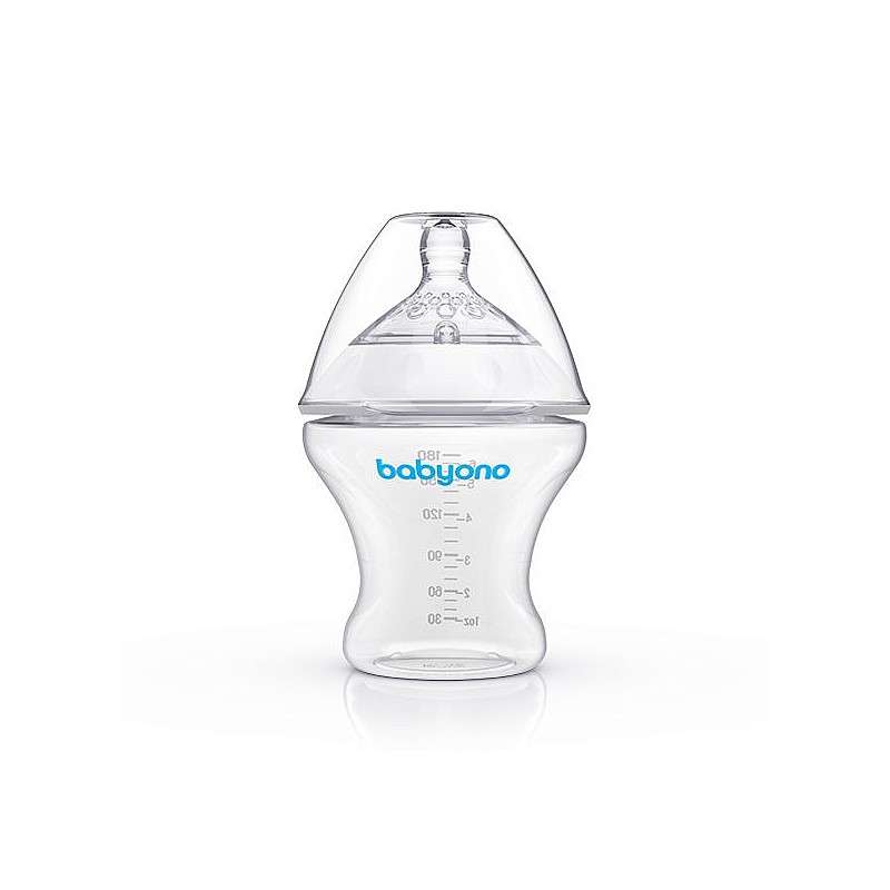 BABYONO NATURAL NURSING bottle 180ml with silicone nipple 0m+