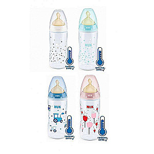NUK First Choice PP bottle with temperature control indicator 300ml with latex nipple 0-6m