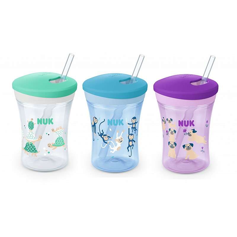 NUK Evolution Action Cup training mug with silicone straw 230ml 12m+