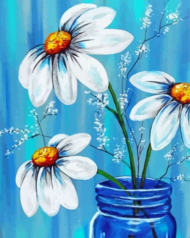 Numbered Paintings 30x40 cm Daisies