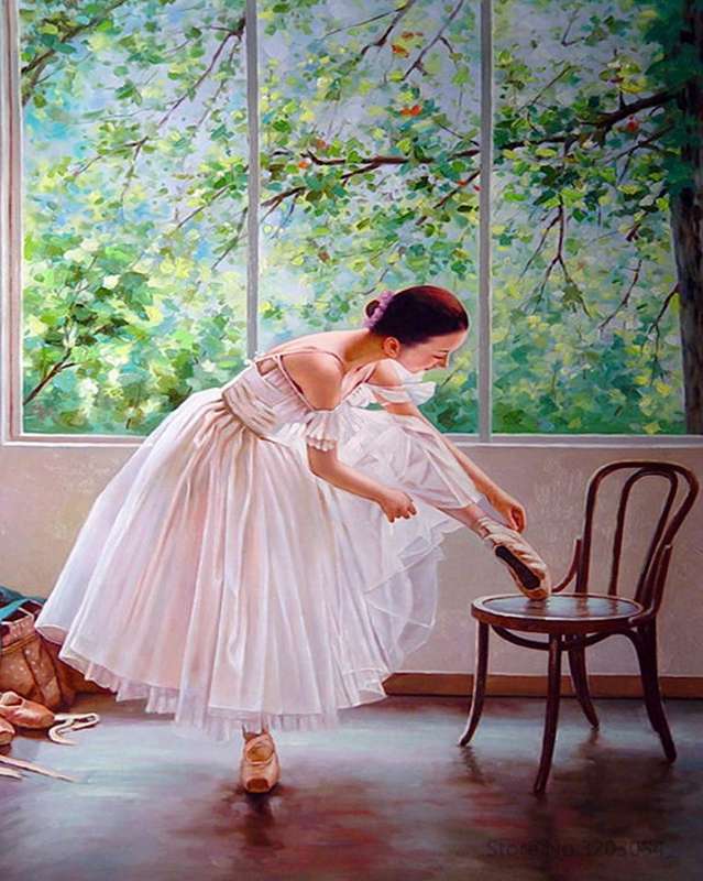 Paint by Numbers 30x40 cm Ballerina in a Pink Dress