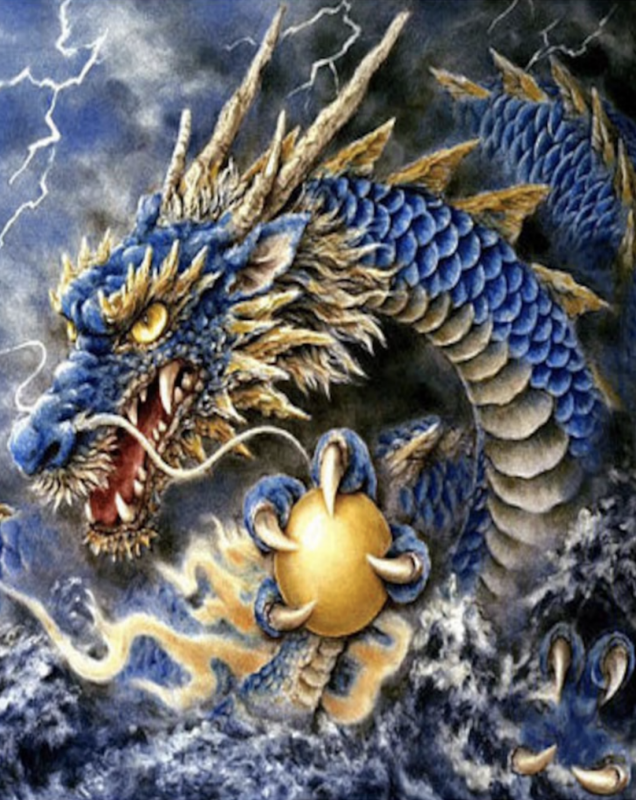 Paint by numbers 30x40 cm Blue Dragon