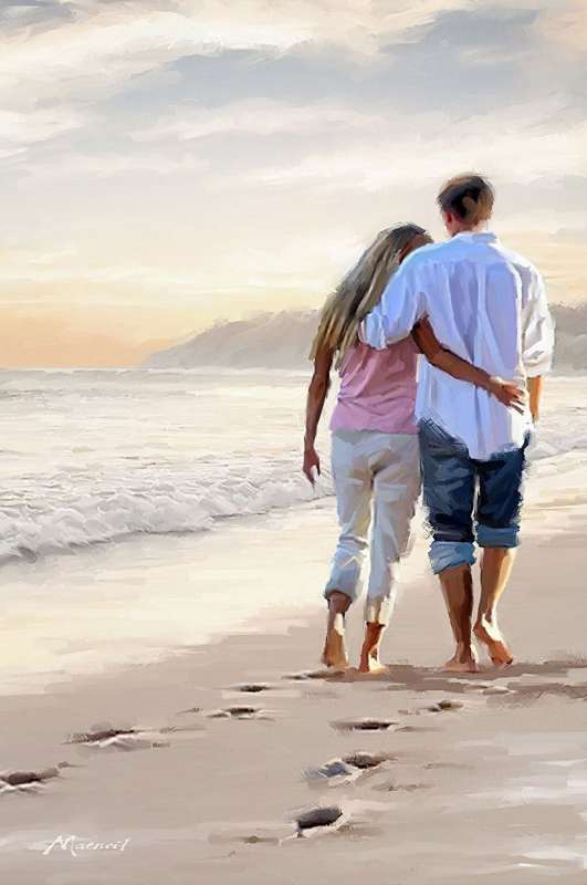 Paint by Numbers 30x40 cm Walk on the Beach