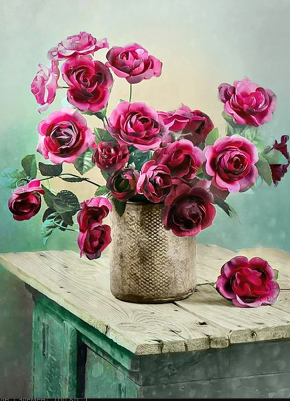 Paint by Numbers 30x40 cm Roses in a Vase