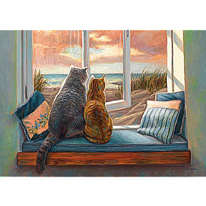 Paint by Numbers 30x40 cm Cats-Friends by the Window