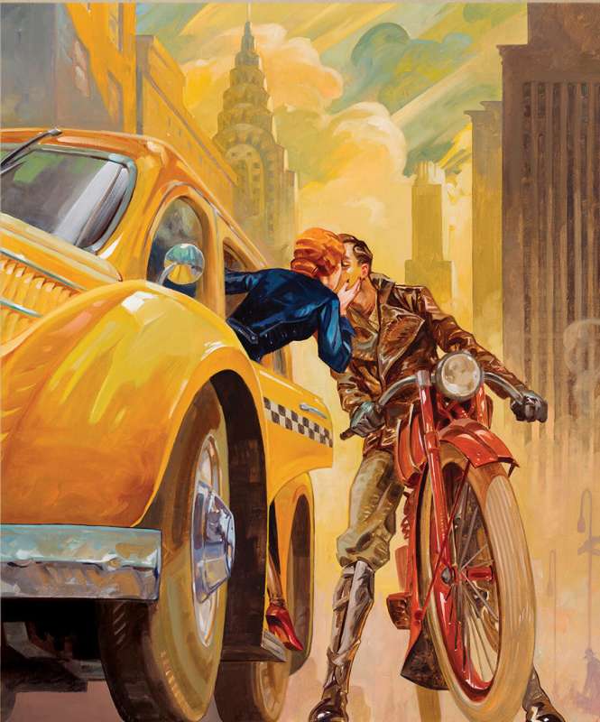 Paint by numbers 30x40 cm Kiss in a taxi