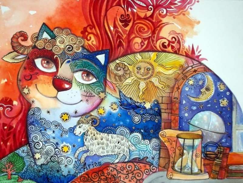 Numbered Paintings 30x40 cm Zodiac Cat
