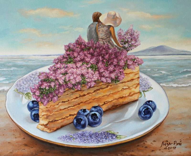 Numbered Paintings 30x40 cm Blueberry Cake