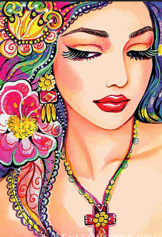 Paint by Numbers 30x40 cm Girl in Flowers