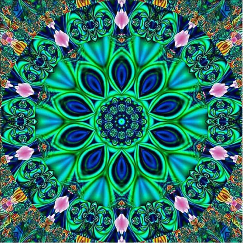 Diamond mosaic 30x30 cm Mandala, 14 colors, level 3