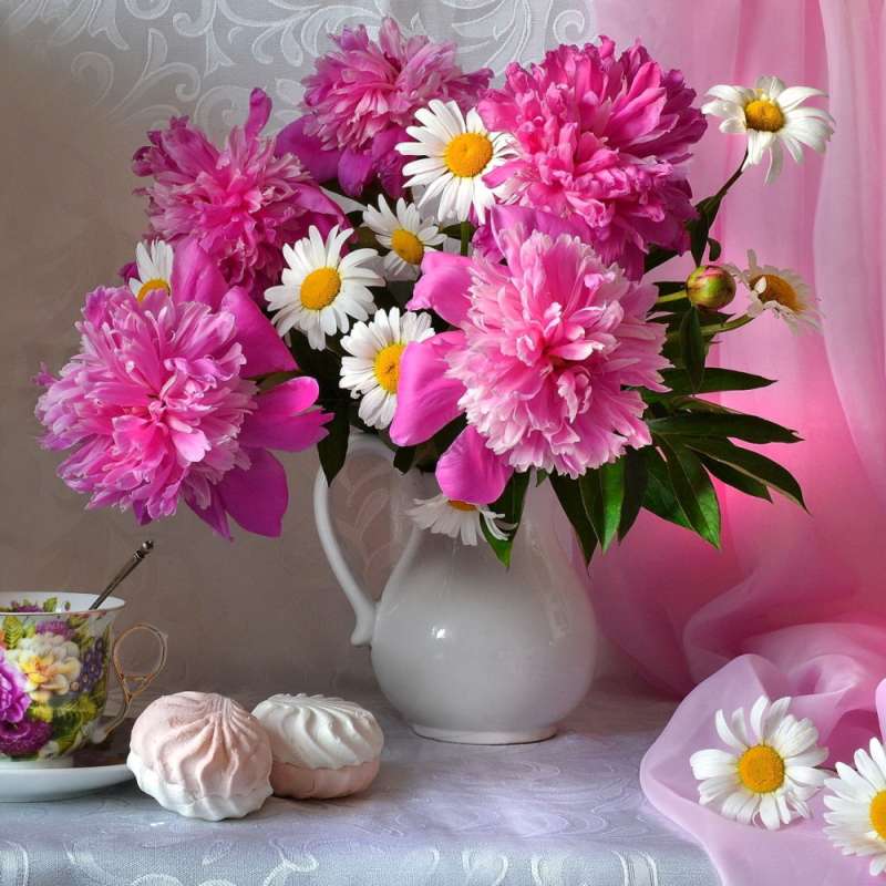 Diamond Mosaic 30x30 cm Still Life with Marshmallows Golden Frame, 24 colors, urv. 3