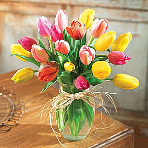 Diamond Mosaic 30x30 cm Tulips in a Vase, 25 colors, level 3