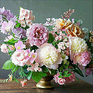 Diamond Mosaic 30x30 cm Peony Bouquet, 23 colors, level 3