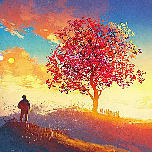 Diamond Mosaic 30x30 cm Autumn Landscape, 24 colors, level 3