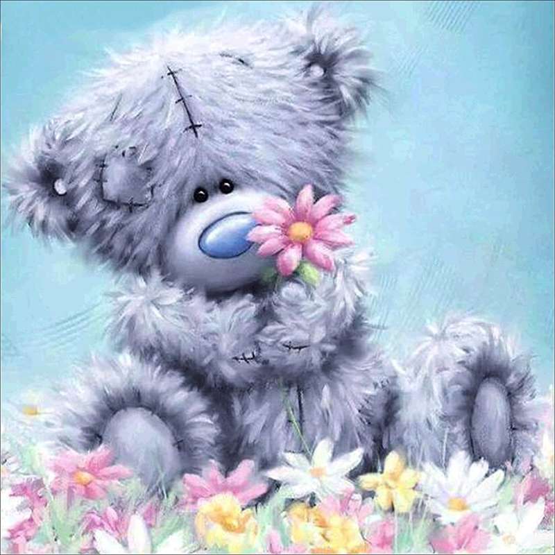 Diamond mosaic 30x30 cm Plush bear, 21 colors, level 3