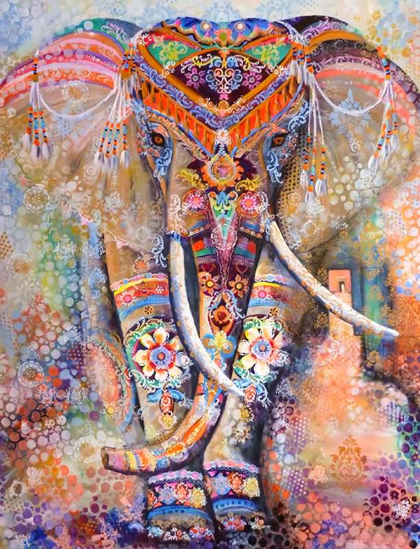 Diamond Mosaic 30x40 cm Indian Elephant, 28 colors, urv. 4
