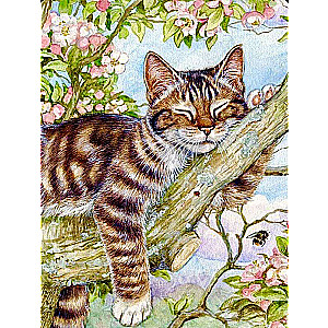 Diamond Mosaic 30x40 cm Kitten on a Tree, 26 colors, level 4