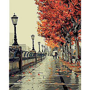Diamond Mosaic 30x40 cm Autumn Embankment, 26 colors, level 4