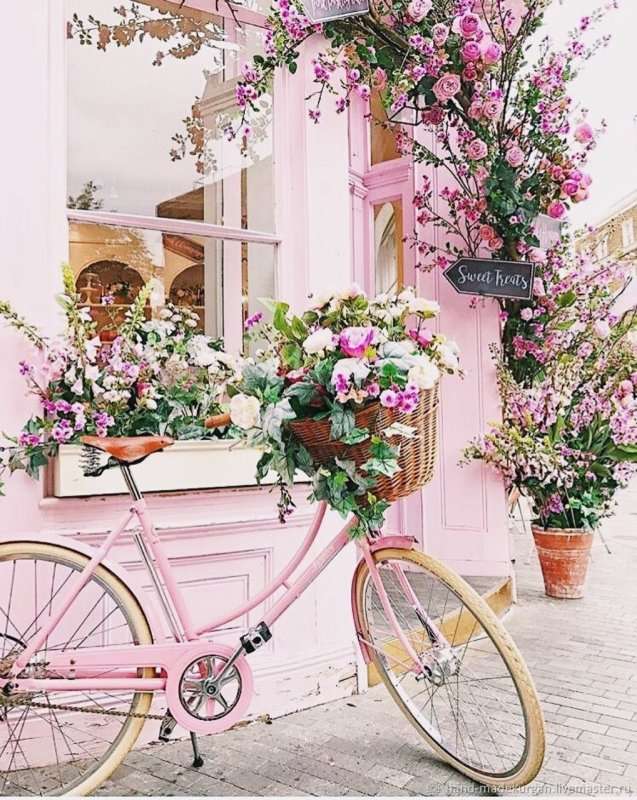 Diamond mosaic 30x40 cm Bicycle in flowers, 26 colors, level 4