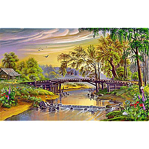 Diamond mosaic 30x40 cm Bridge in Malorita, 26 colors, level 4