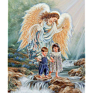 Diamond Mosaic 30x40 cm Angel over Children, 26 colors, level 4
