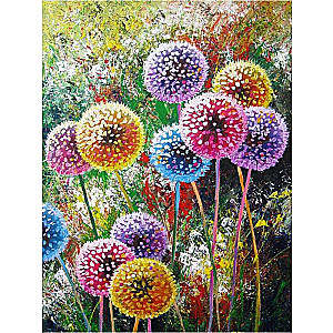 Diamond Mosaic 30x40 cm Dandelions Multicolored, 26 colors, level 4