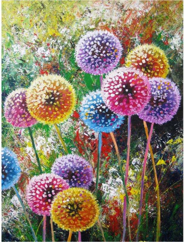 Diamond Mosaic 30x40 cm Dandelions Multicolored, 26 colors, level 4