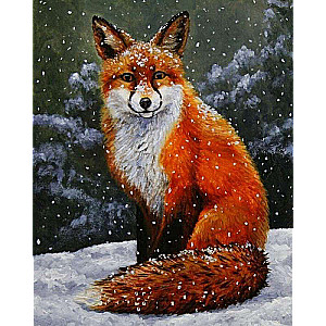 Diamond mosaic 30x40 cm Fox in winter, 26 colors, set 4