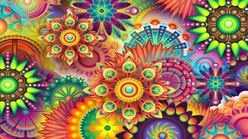 Diamond Mosaic 30x40 cm Colorful Kaleidoscope, 30 colors, level 4