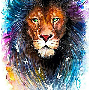 Diamond Mosaic 30x40 cm Lion, 26 colors, level 4
