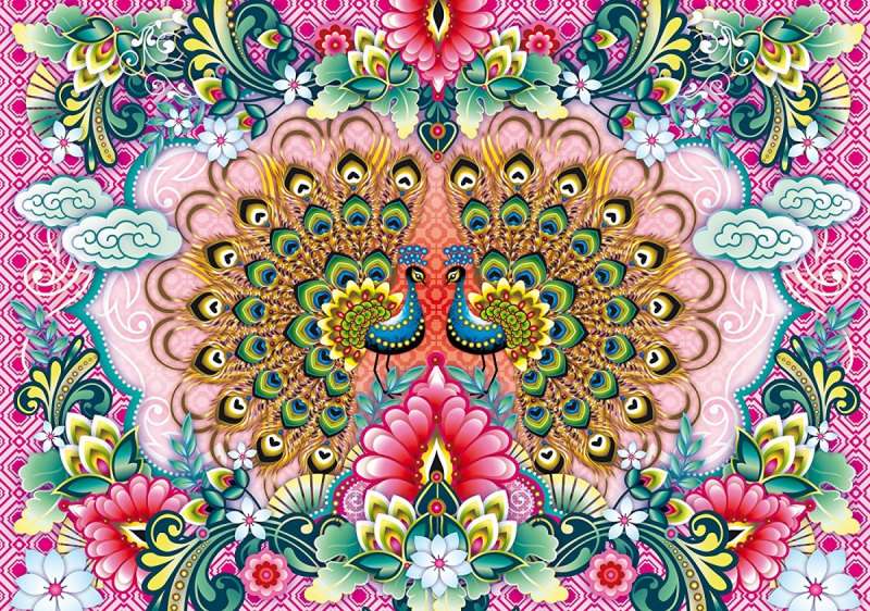 Diamond Mosaic 30x40 cm Peacocks, 30 colors, level 4