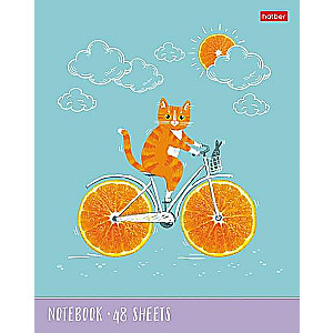 Notebook 48 sheets A5 format grid - Kitten-Orange