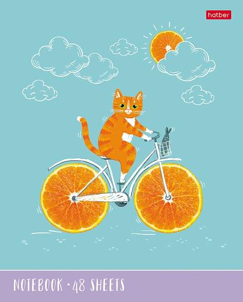 Notebook 48 sheets A5 format grid - Kitten-Orange