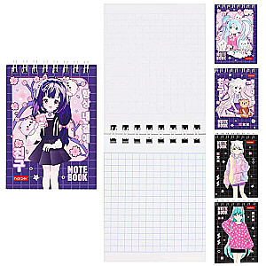 Notebook 60 sheets A7f grid - Neko-chan_anime
