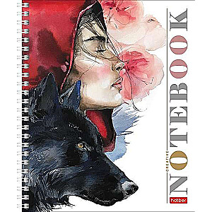 Notebook 96 sheets A5 grid - Girl-Wolf
