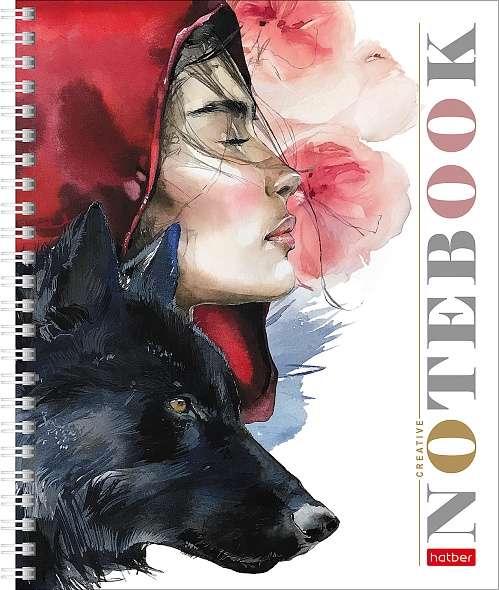 Notebook 96 sheets A5 grid - Girl-Wolf