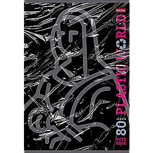 Notebook 80 sheets A4f grid - Plastic World