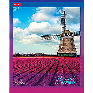 Notebook 80 sheets A5f grid - Bright World