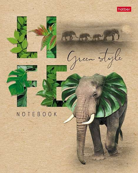 Notebook 96 sheets A5 size grid - Green Life