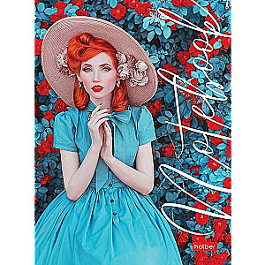 Business notebook 64 sheets A6f grid/line - Girl in blue