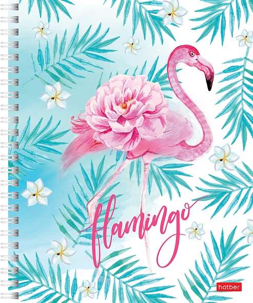 Notebook 96 sheets A5 grid - Flamingo