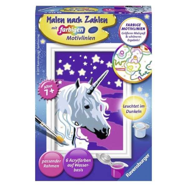 Number Painting 12x8.5cm Unicorn