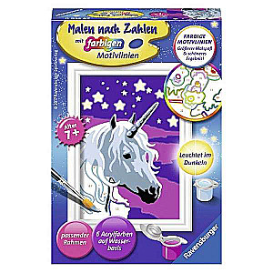 Number Painting 12x8.5cm Unicorn
