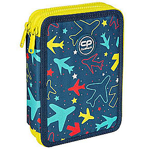 COOL PACK Jumper XL Sky flights pencil case, 2 compartments, with supplies
