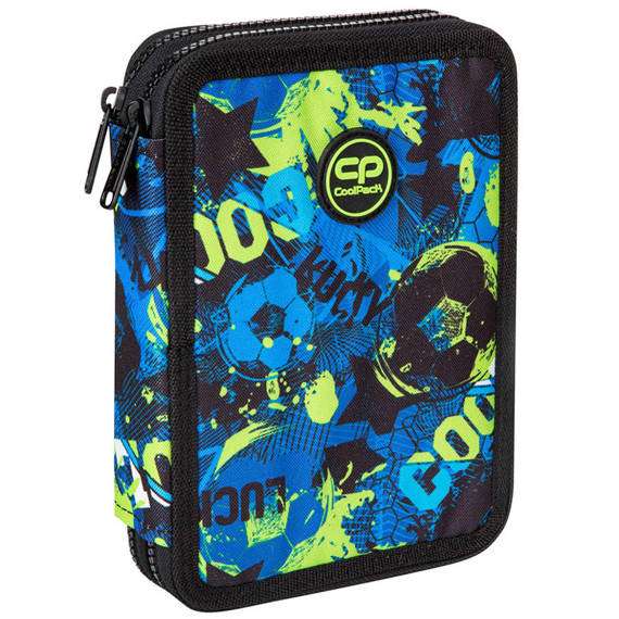 COOL PACK Jumper XL Football green pencil case, 2 compartments, with accessories