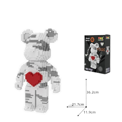 Constructor/Mosaic 3D HAICAIPIN White Bear with Heart, 2480 pcs, 362x215x111mm