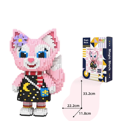 3D Constructor/Mosaic HAICAIPIN Pink Fox in Dress, 2698 pieces.