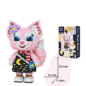 3D Constructor/Mosaic HAICAIPIN Pink Fox in Dress, 2698 pieces.